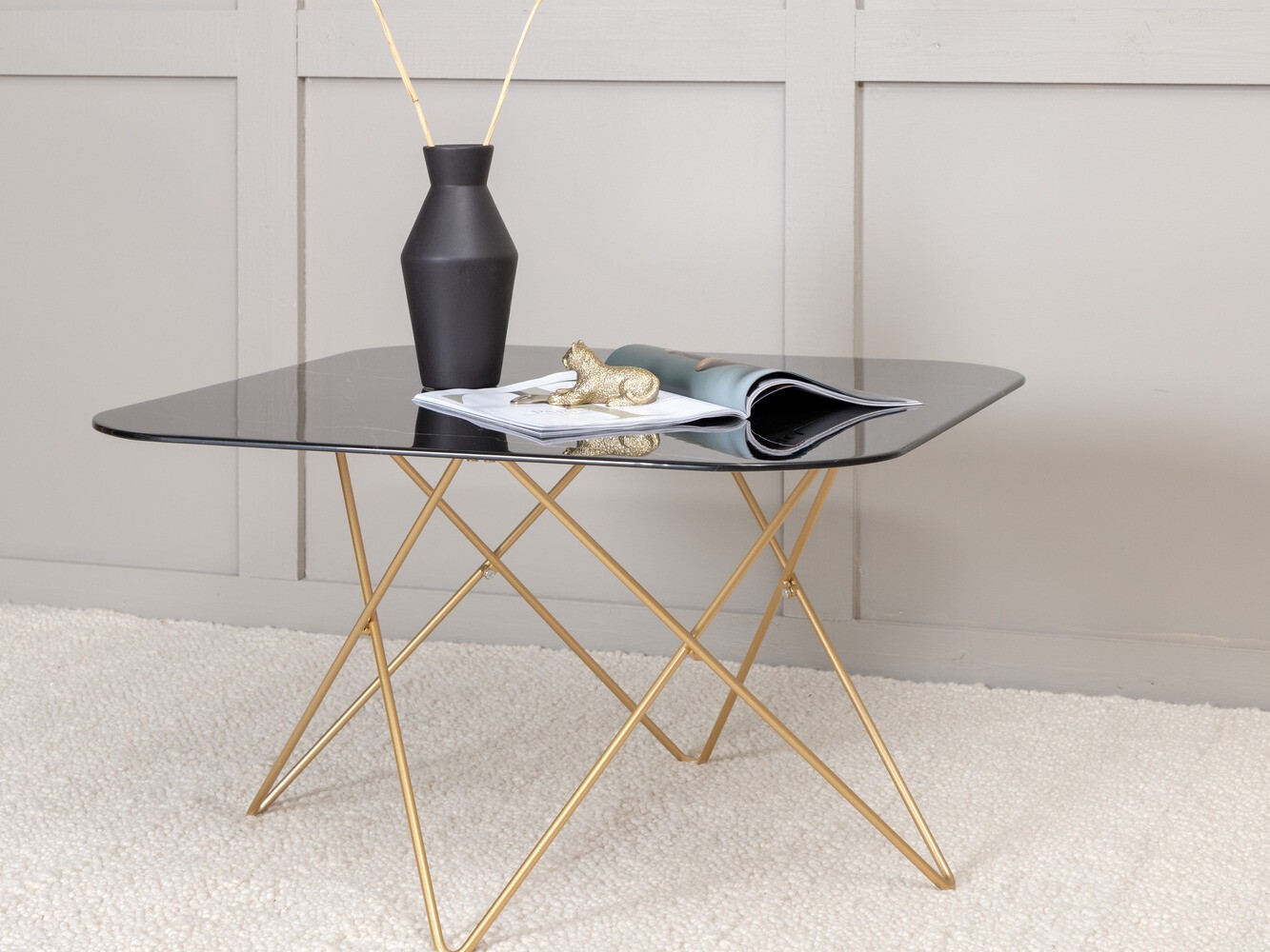 Table basse Dallas 1723 (Noir + Laiton)
