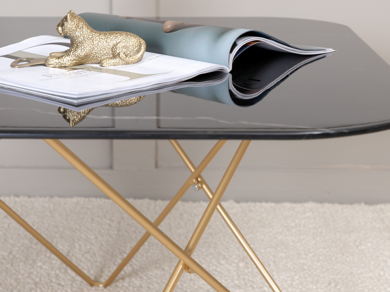 Table basse Dallas 1723 (Noir + Laiton)