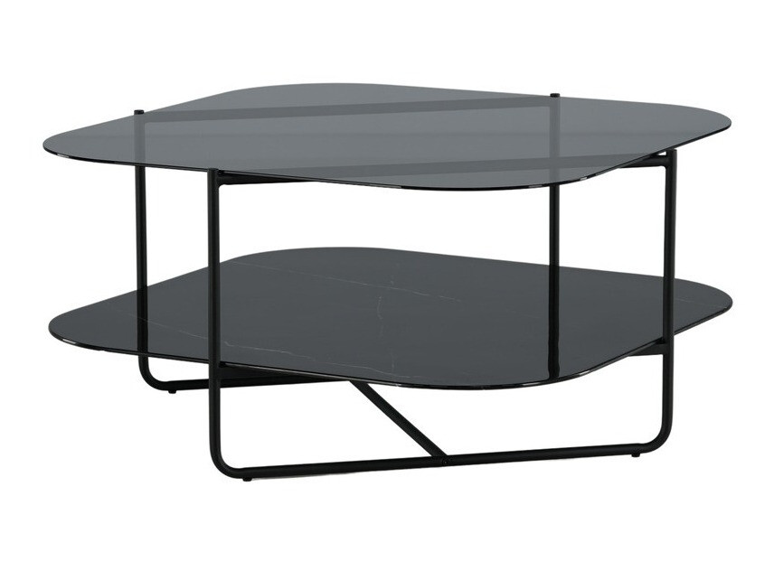 Table basse Dallas 2956 (Marbre noir + Noir)