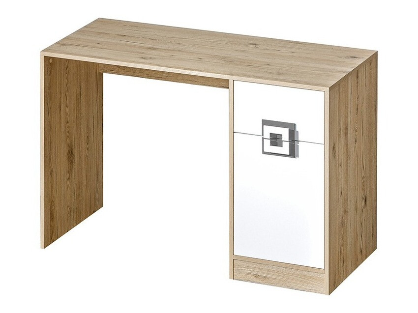 Bureau Balvire 110 (Chêne clair + Blanc + Gris)
