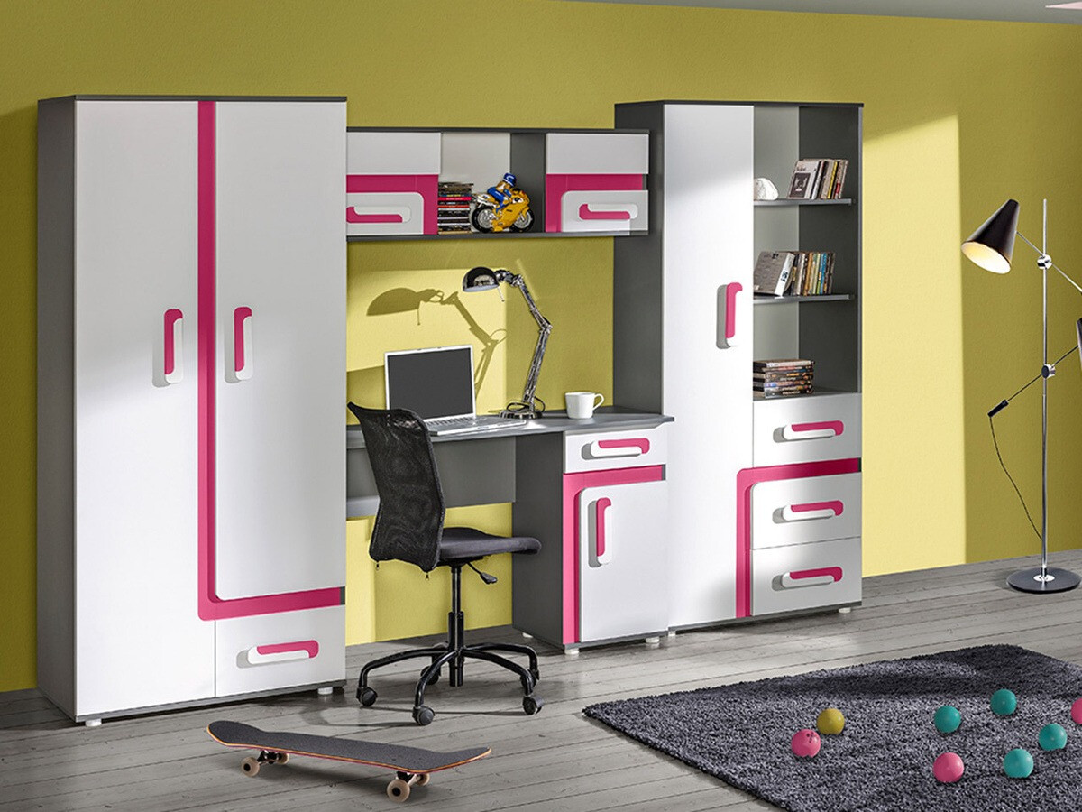 Bureau Levtala 109 (Anthracite + Blanc + Rose)