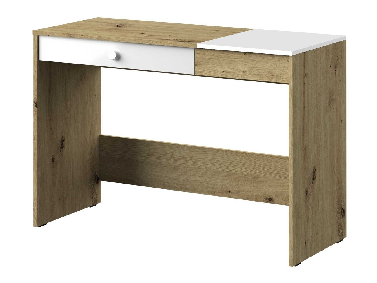 Bureau Mirelbu 109 (Chêne Artisan + Blanc brillant)