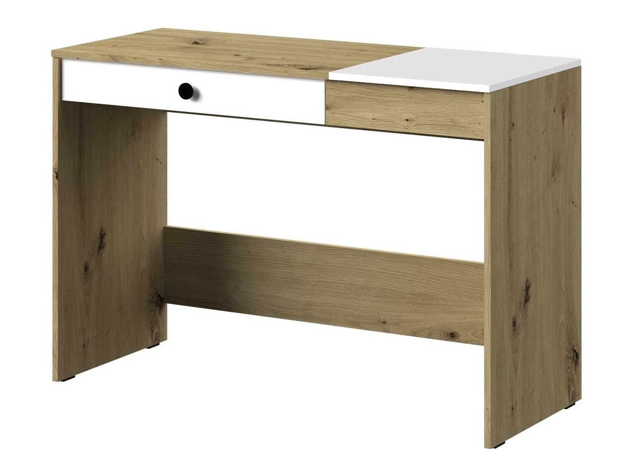 Bureau Mirelbu 109 (Chêne Artisan + Blanc + Noir)