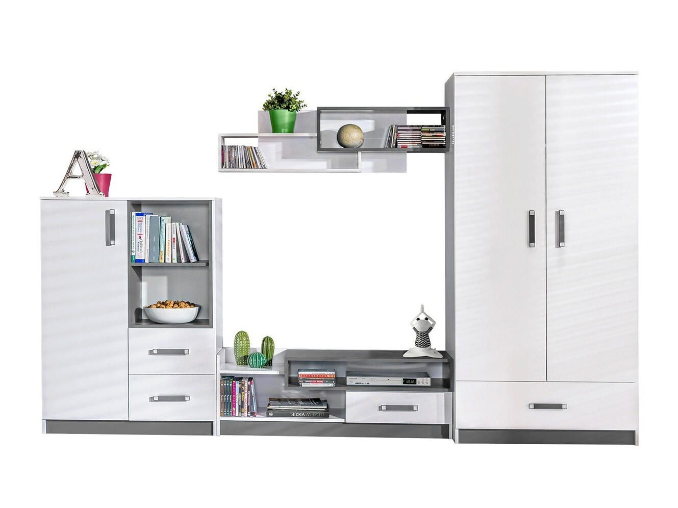 Ensemble de salon Lorlare 101 (Blanc + Gris)