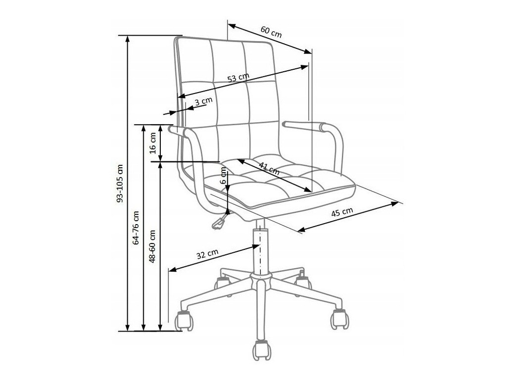 Chaise de bureau Houston 1198 (Gris + Argent)