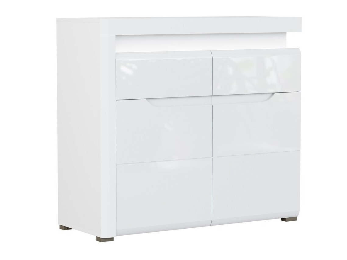 Commode Revelmi 102 (Blanc brillant + Blanc)