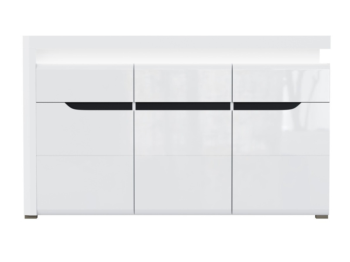 Commode Revelmi 103 (Blanc brillant + Blanc)
