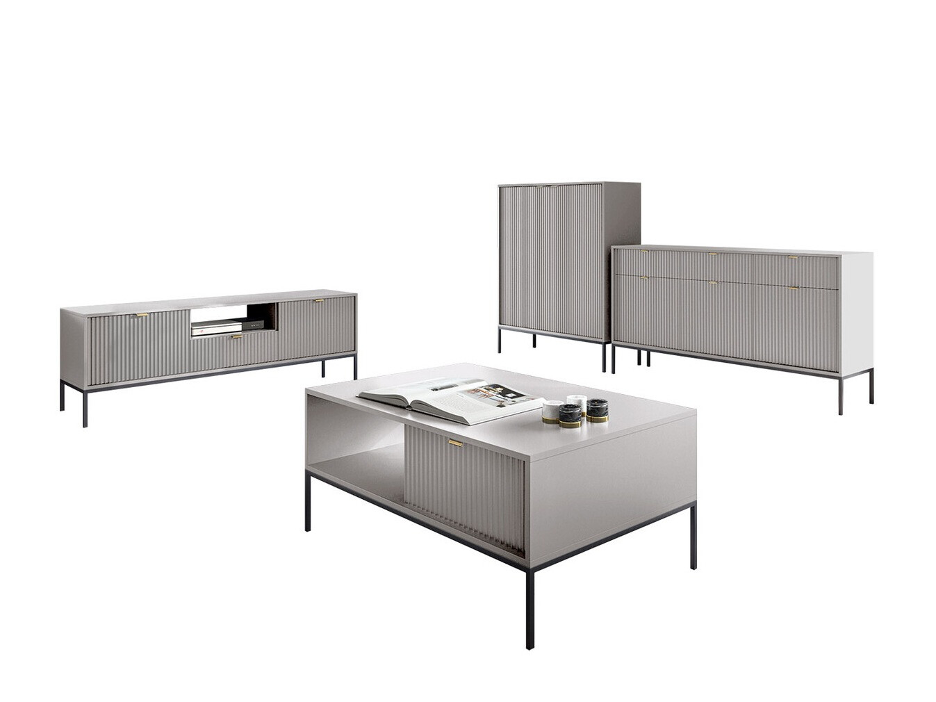Ensemble de salon Lima L107 (Gris + Noir)