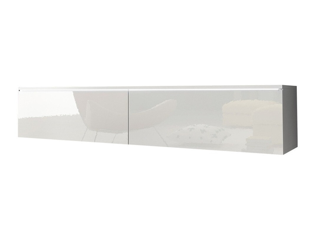 Meuble TV Scientia (Blanc + Blanc brillant)