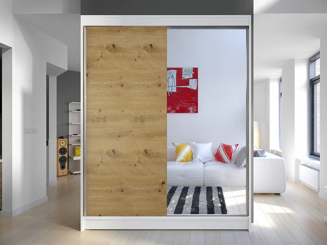 Armoire Closico Vastor I (Blanc + Chêne Artisan)