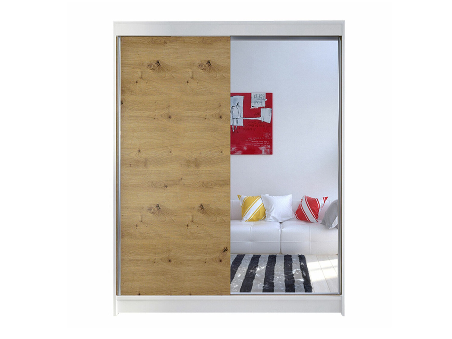 Armoire Closico Vastor I (Blanc + Chêne Artisan)