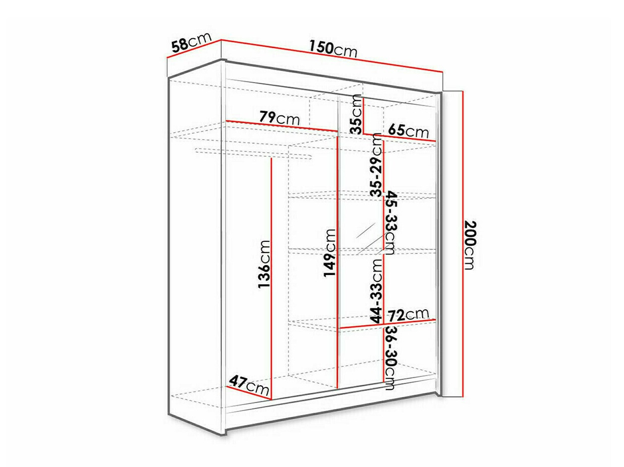 Armoire Closico Vastor I (Blanc + Chêne Artisan)