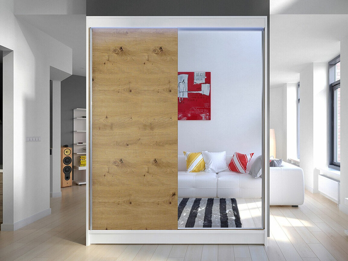 Armoire Closico Vastor I (Blanc + Chêne Artisan)