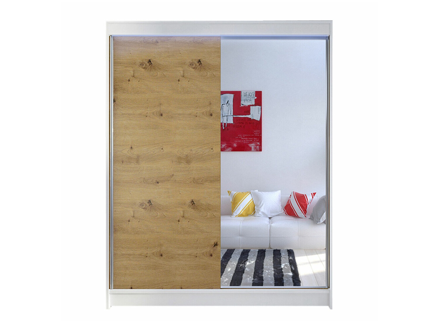 Armoire Closico Vastor I (Blanc + Chêne Artisan)