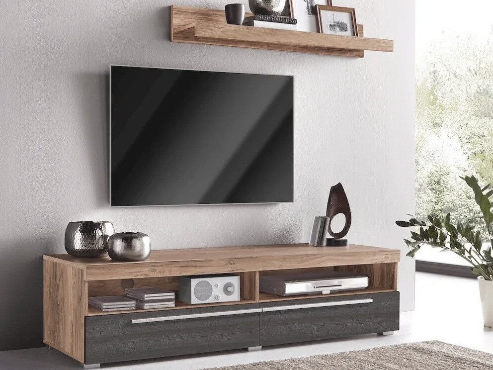 Meuble TV Austin 239 (Noix + Chêne foncé)