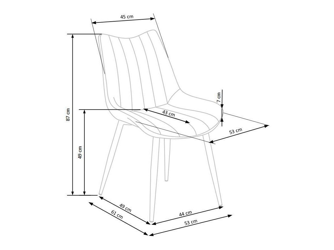 Chaise Houston 883 (Gris + Noir)