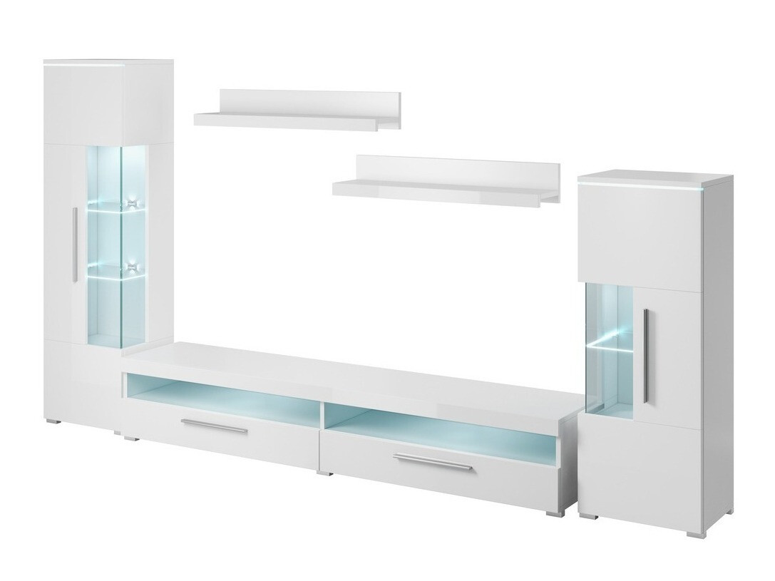 Ensemble de salon Torvire 107 (Blanc + Blanc brillant)