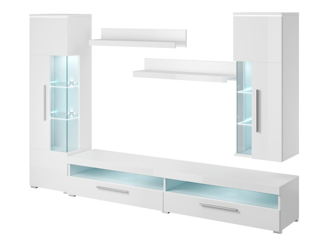 Ensemble de salon Torvire 108 (Blanc + Blanc brillant)