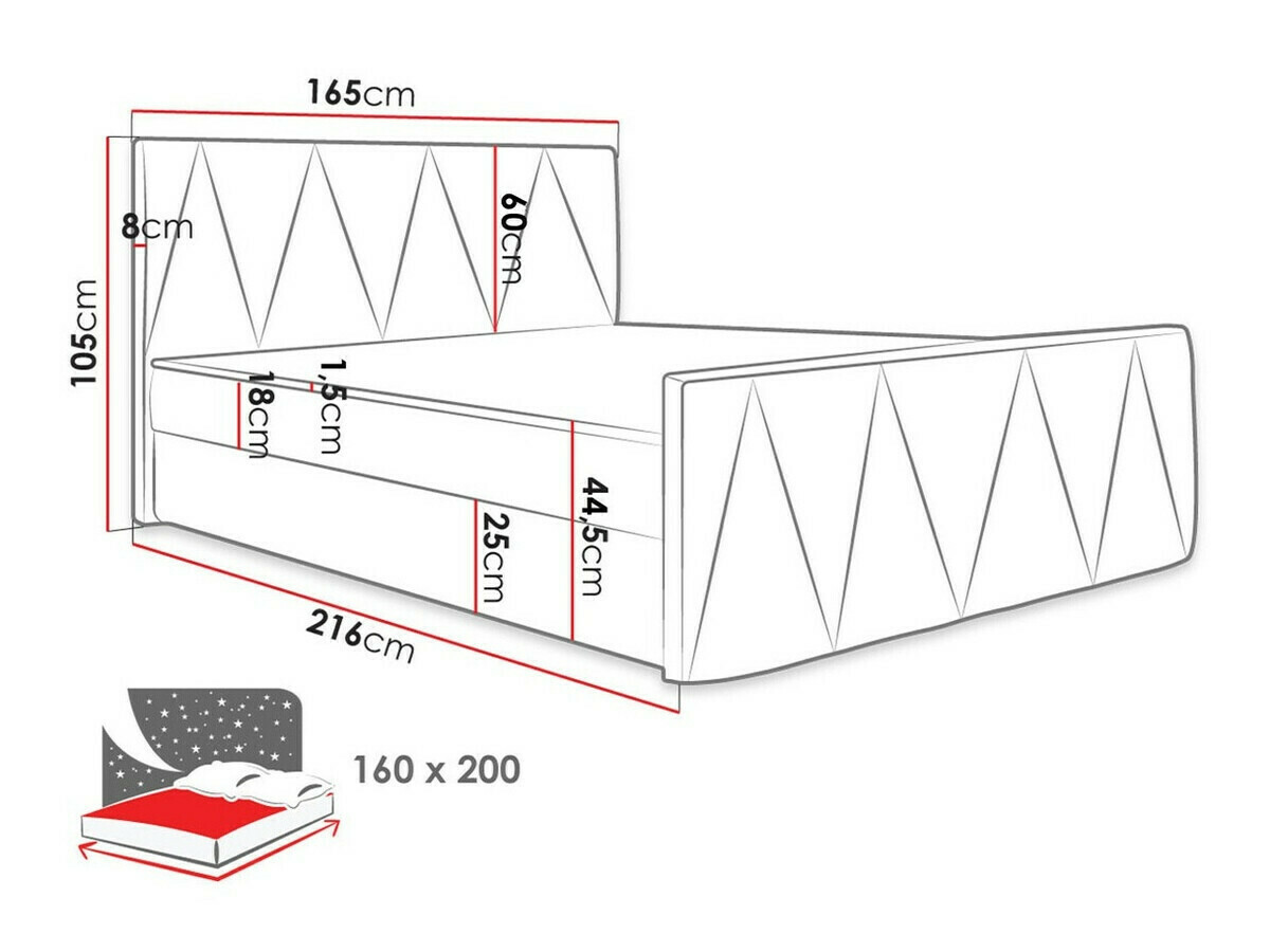 Lit boxspring Memphis 119 (Rico 18)
