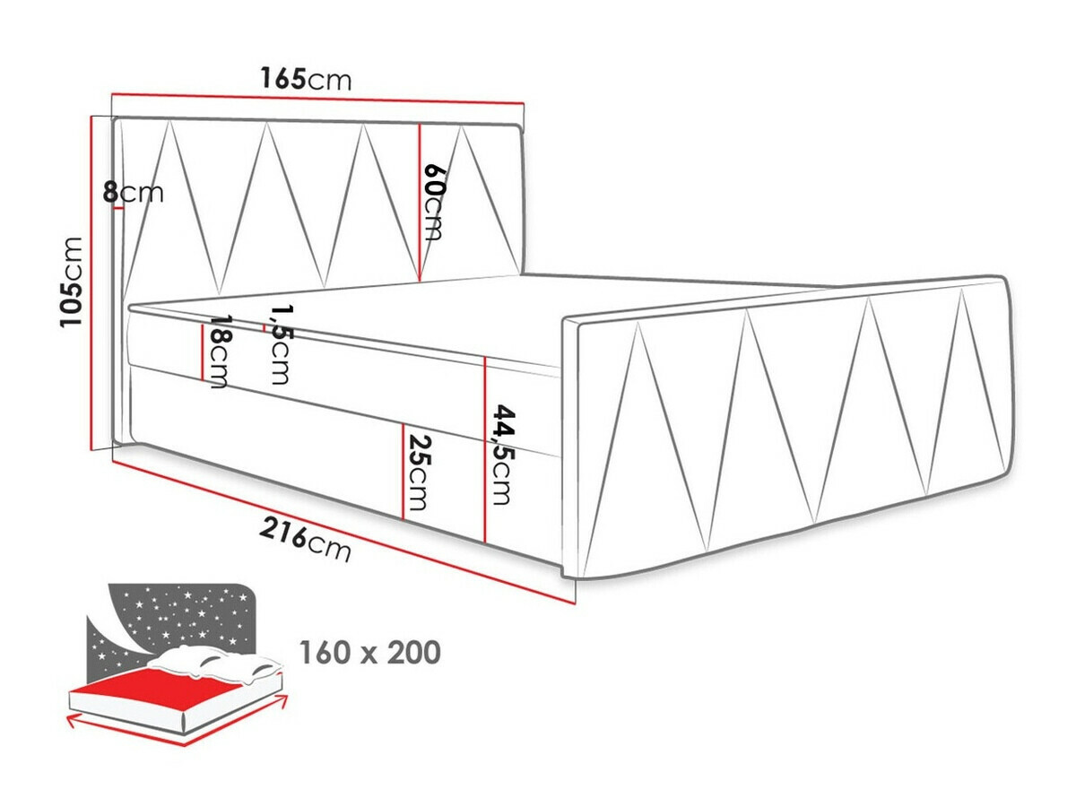 Lit boxspring Memphis 119 (Rico 20)