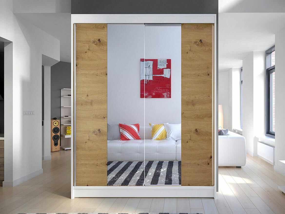 Armoire Closico Vastor II (Blanc + Chêne Artisan)