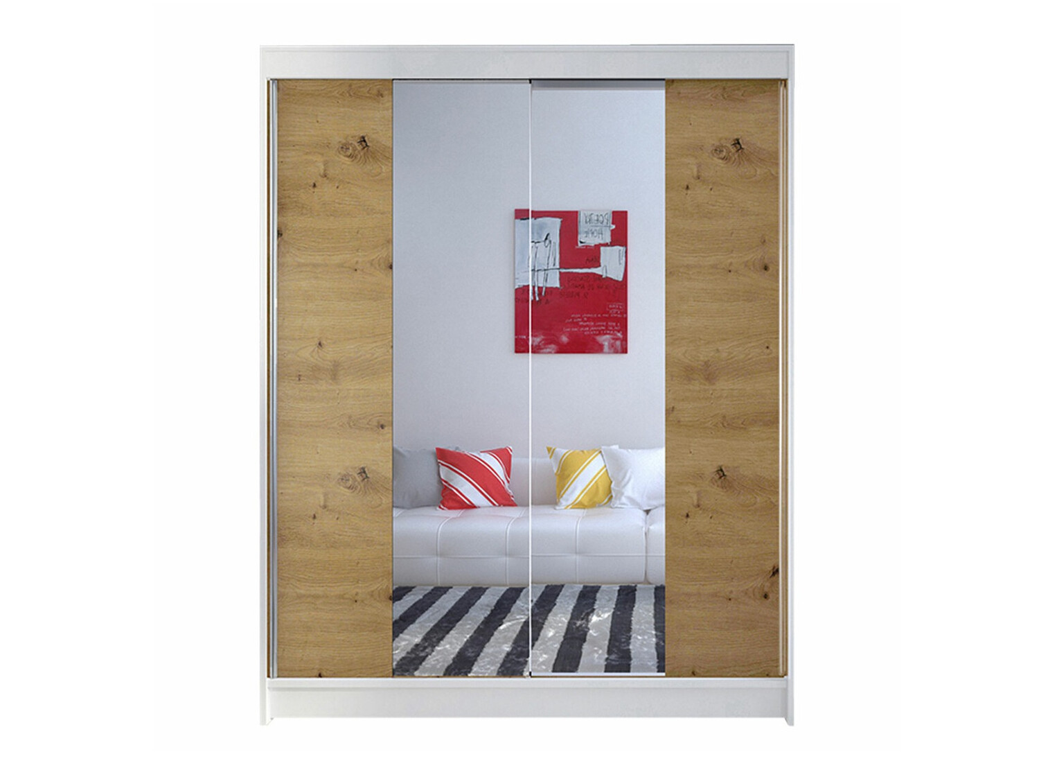 Armoire Closico Vastor II (Blanc + Chêne Artisan)