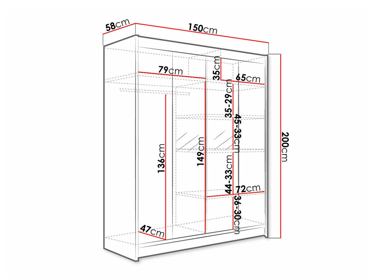 Armoire Closico Vastor II (Blanc + Chêne Artisan)