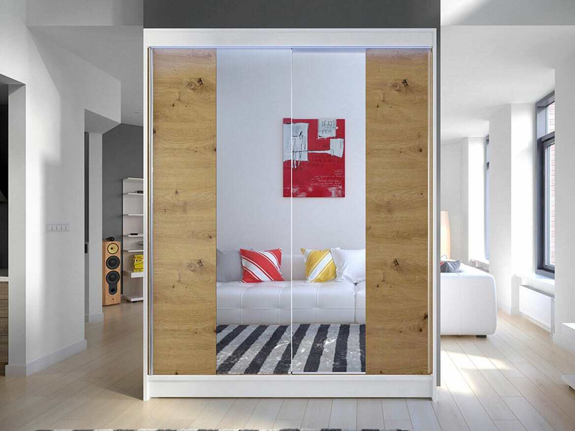 Armoire Closico Vastor II (Blanc + Chêne Artisan)