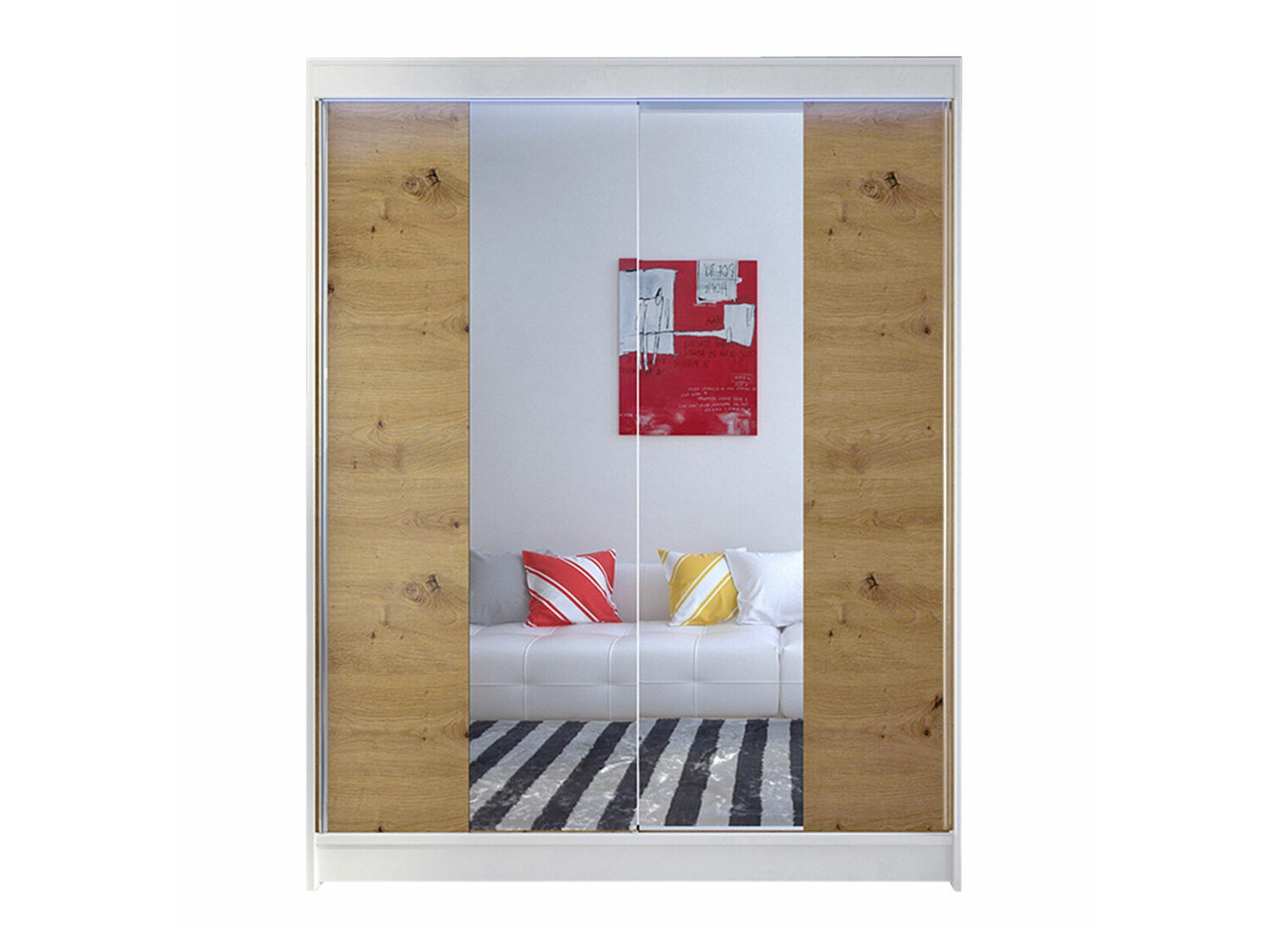 Armoire Closico Vastor II (Blanc + Chêne Artisan)