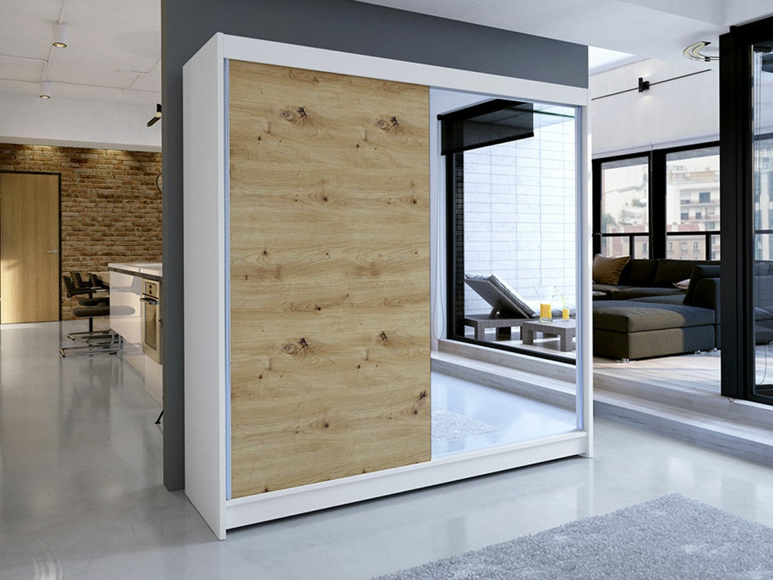 Armoire Closico Cavaris I (Blanc + Chêne Artisan)