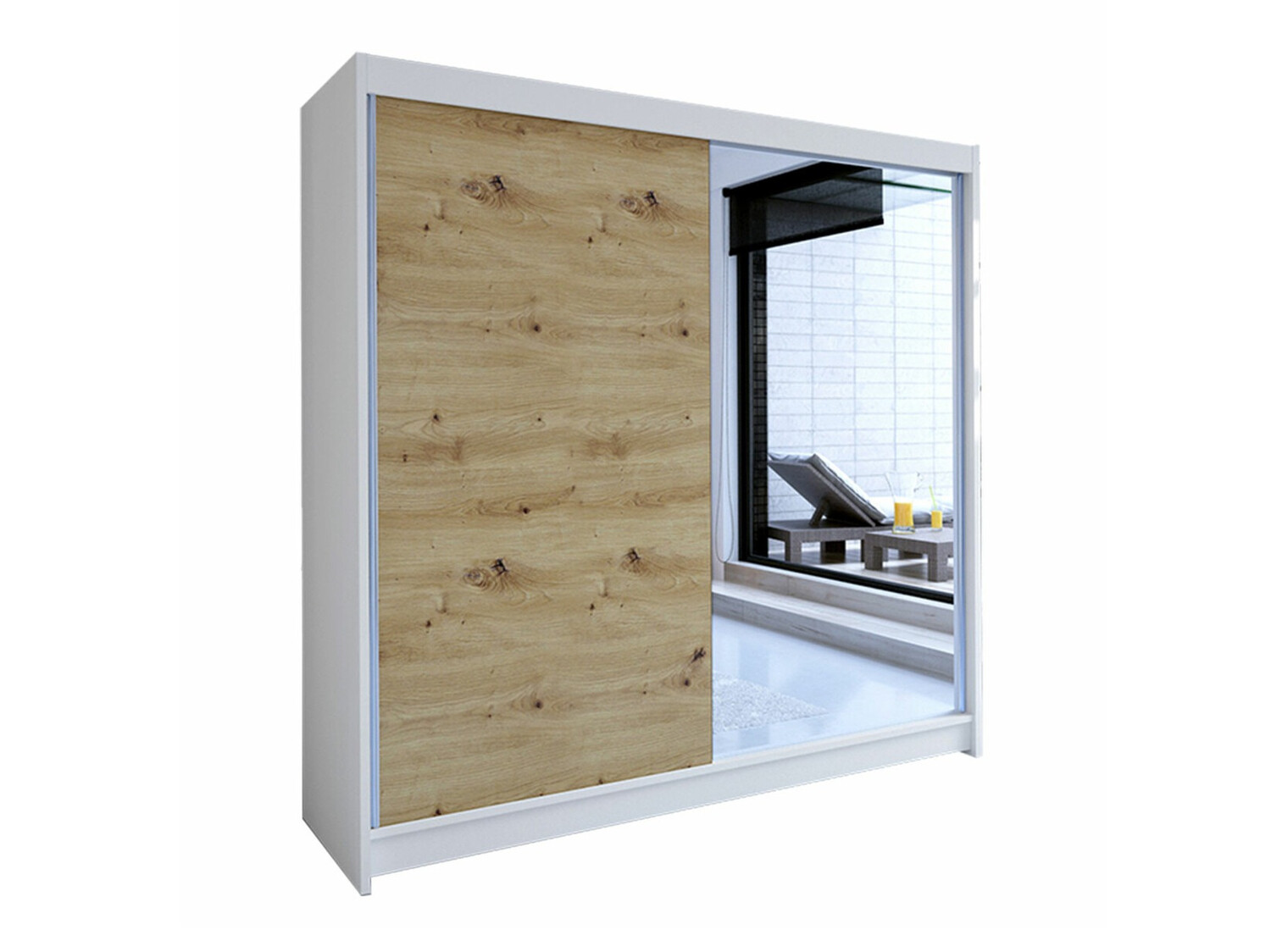 Armoire Closico Cavaris I (Blanc + Chêne Artisan)