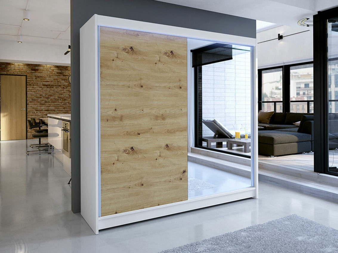 Armoire Closico Cavaris I (Blanc + Chêne Artisan)
