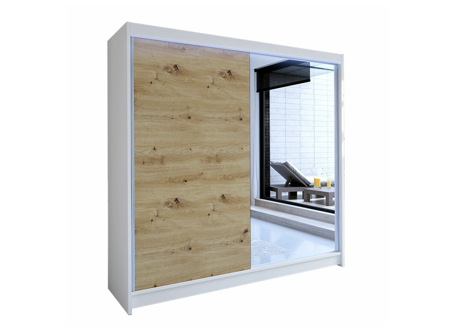 Armoire Closico Cavaris I (Blanc + Chêne Artisan)