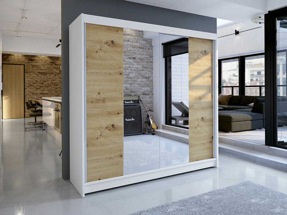 Armoire Closico Cavaris II (Blanc + Chêne Artisan)