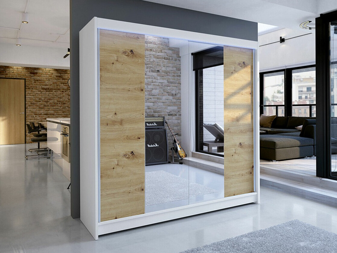 Armoire Closico Cavaris II (Blanc + Chêne Artisan)