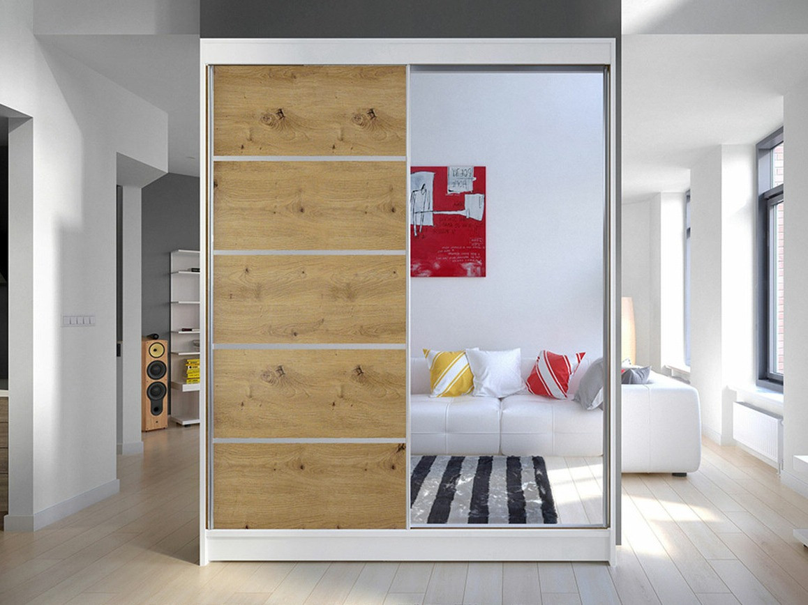 Armoire Closico Vastor III (Blanc + Chêne Artisan)