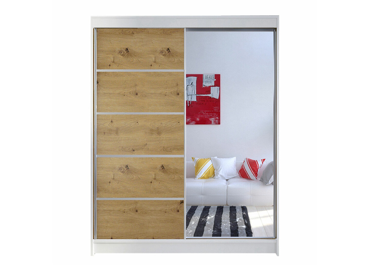 Armoire Closico Vastor III (Blanc + Chêne Artisan)
