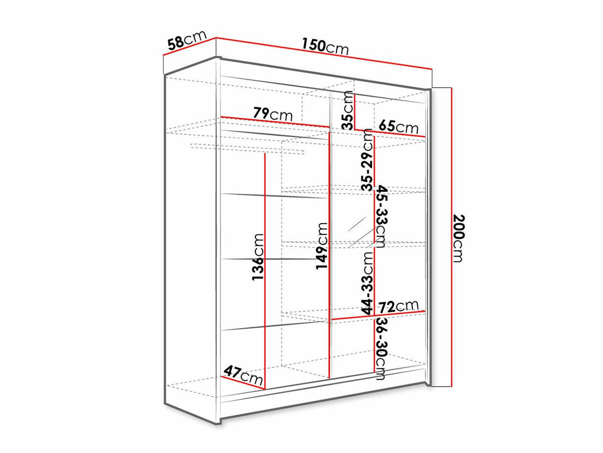 Armoire Closico Vastor III (Blanc + Chêne Artisan)