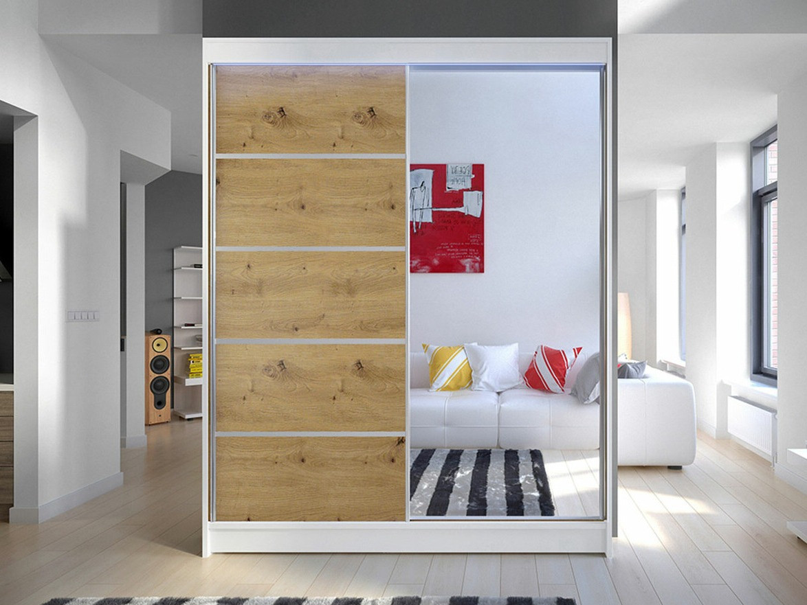 Armoire Closico Vastor III (Blanc + Chêne Artisan)