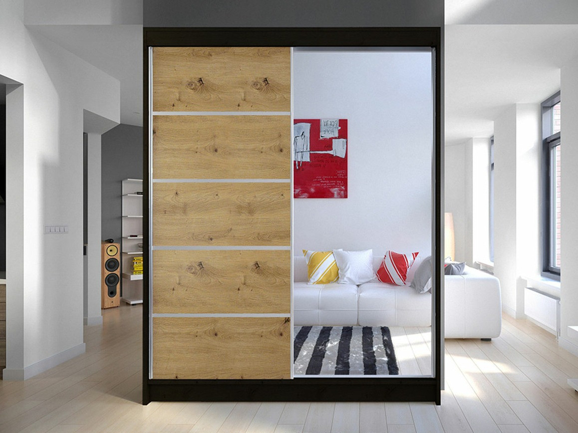 Armoire Closico Vastor III (Noir + Chêne Artisan)