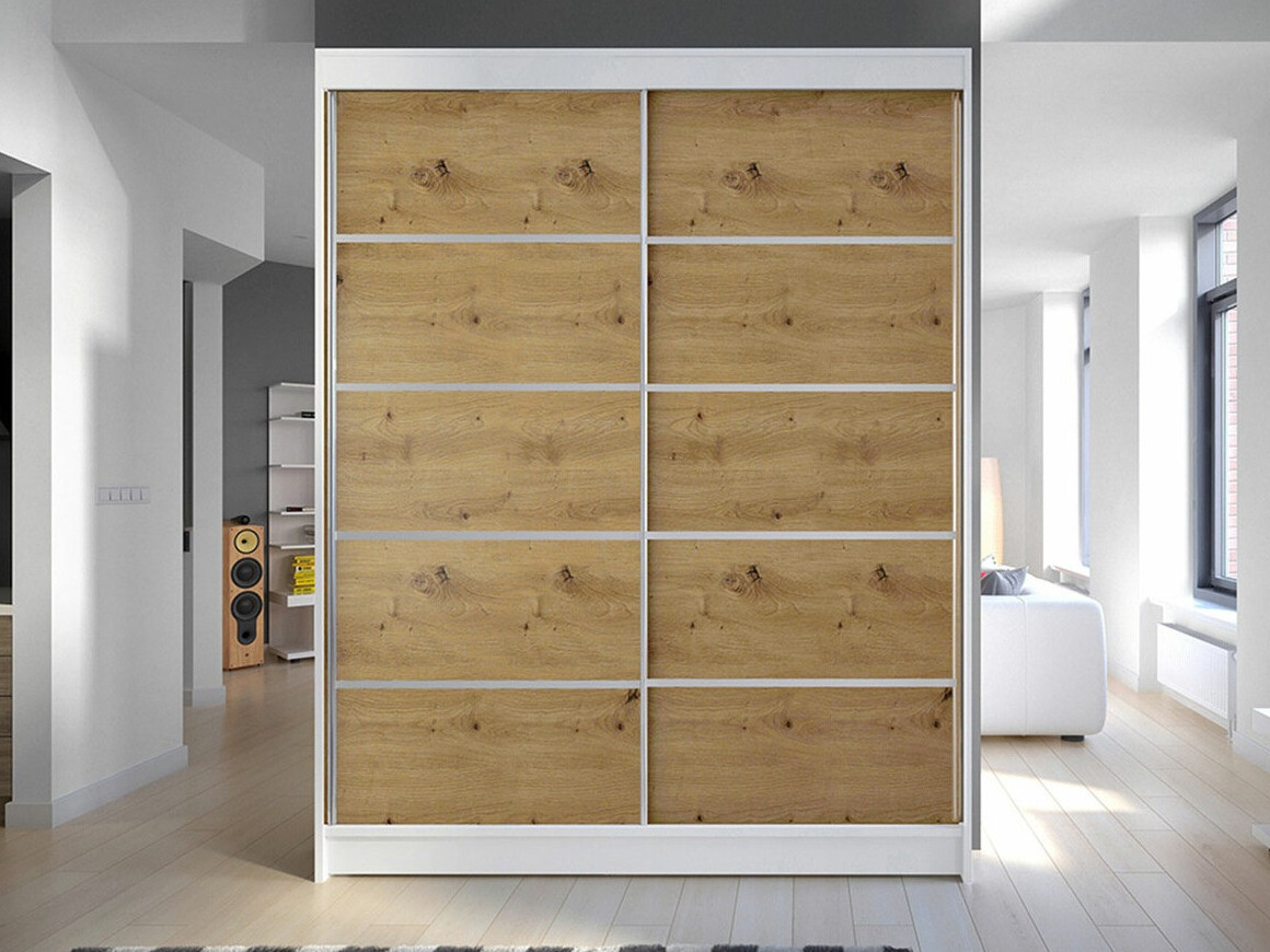 Armoire Closico Vastor IV (Blanc + Chêne Artisan)