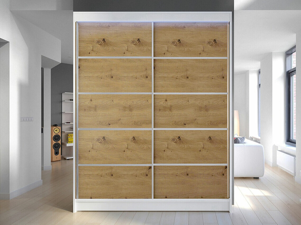 Armoire Closico Vastor IV (Blanc + Chêne Artisan)