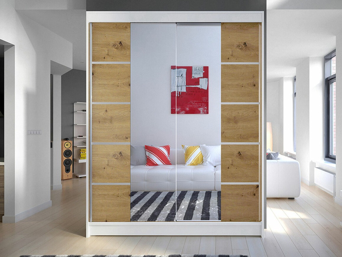 Armoire Closico Vastor V (Blanc + Chêne Artisan)