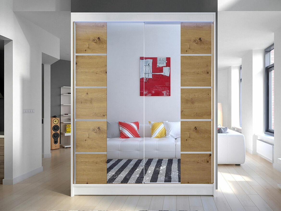 Armoire Closico Vastor V (Blanc + Chêne Artisan)