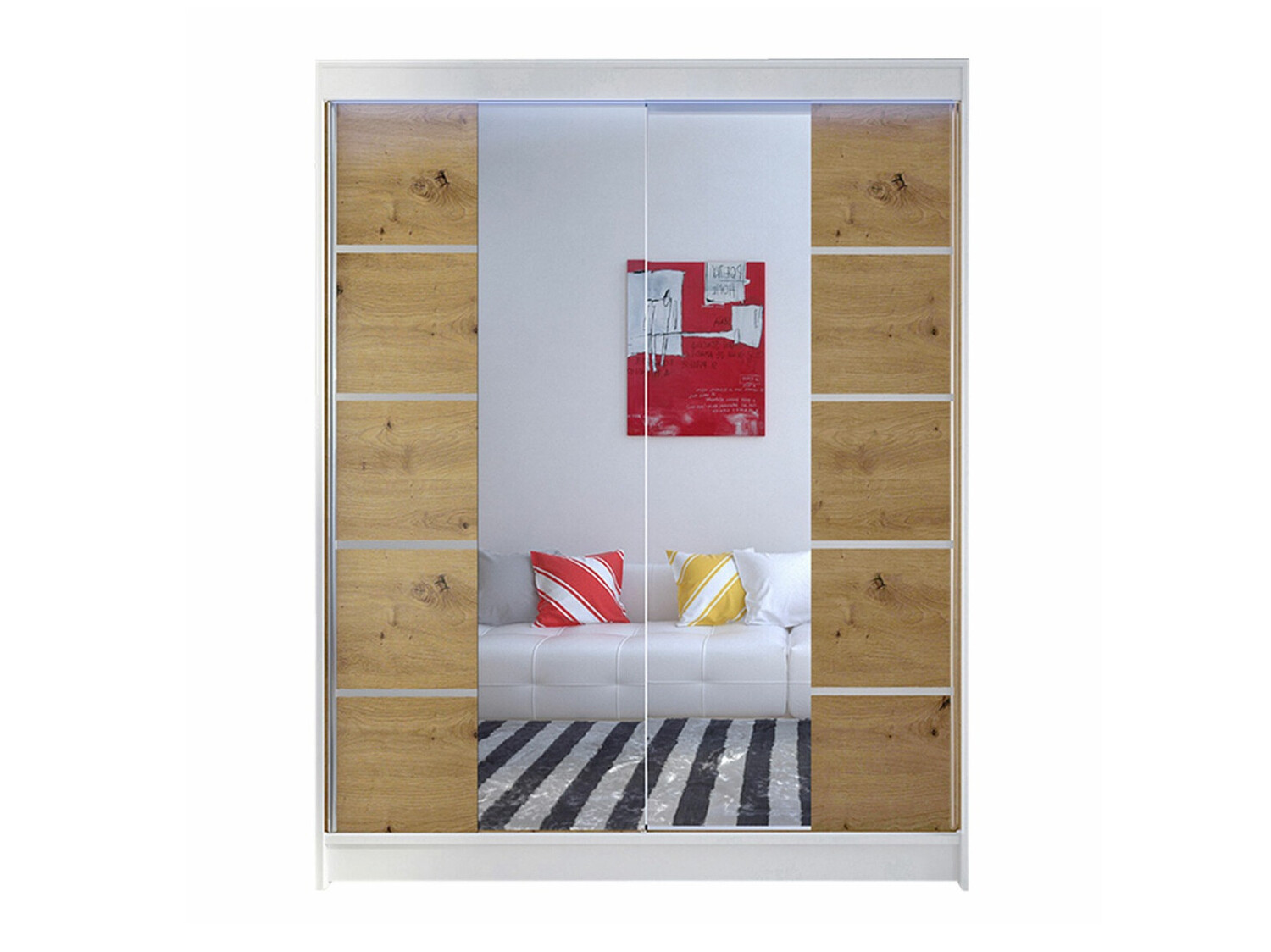 Armoire Closico Vastor V (Blanc + Chêne Artisan)
