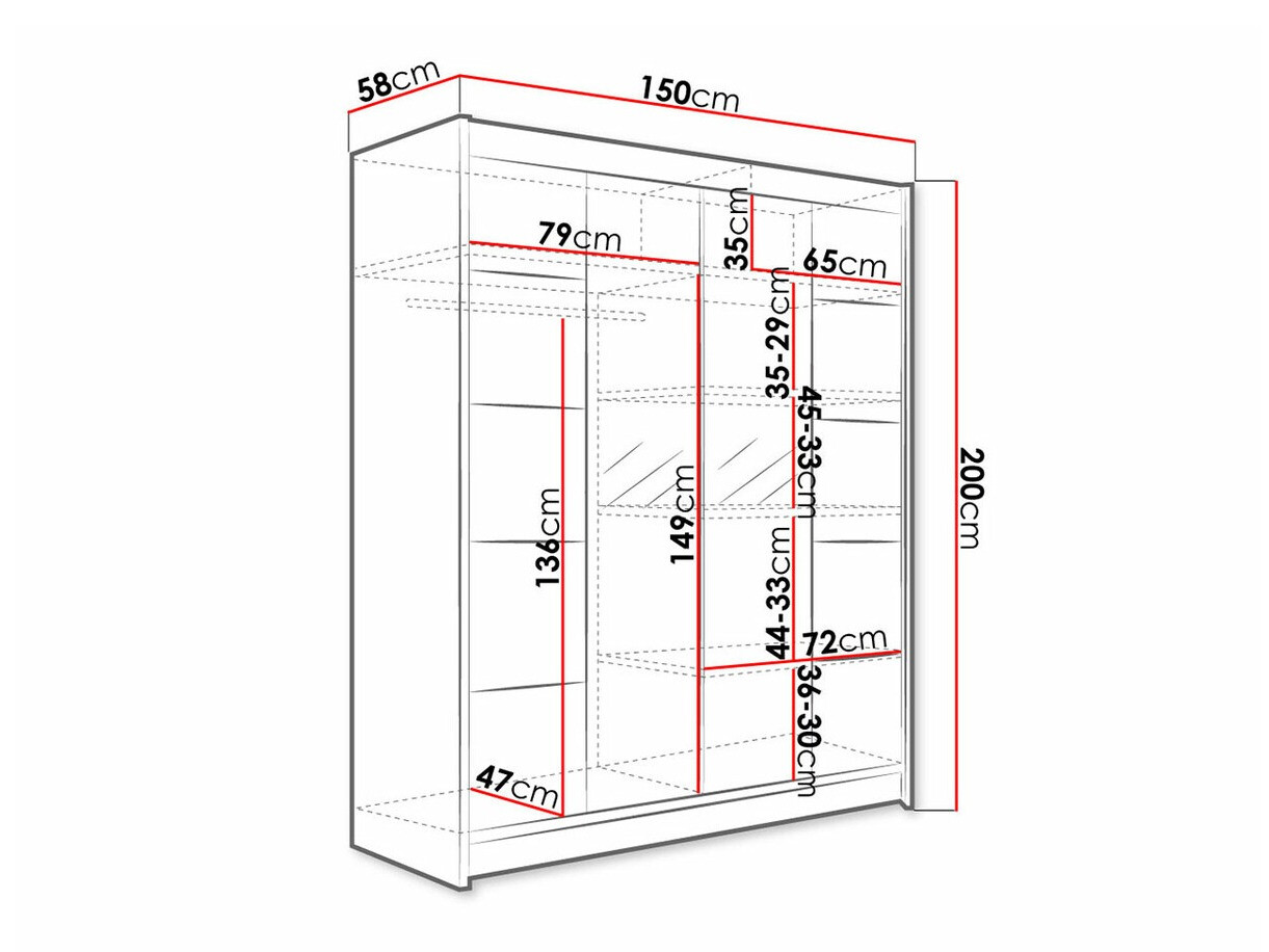Armoire Closico Vastor V (Blanc + Chêne Artisan)