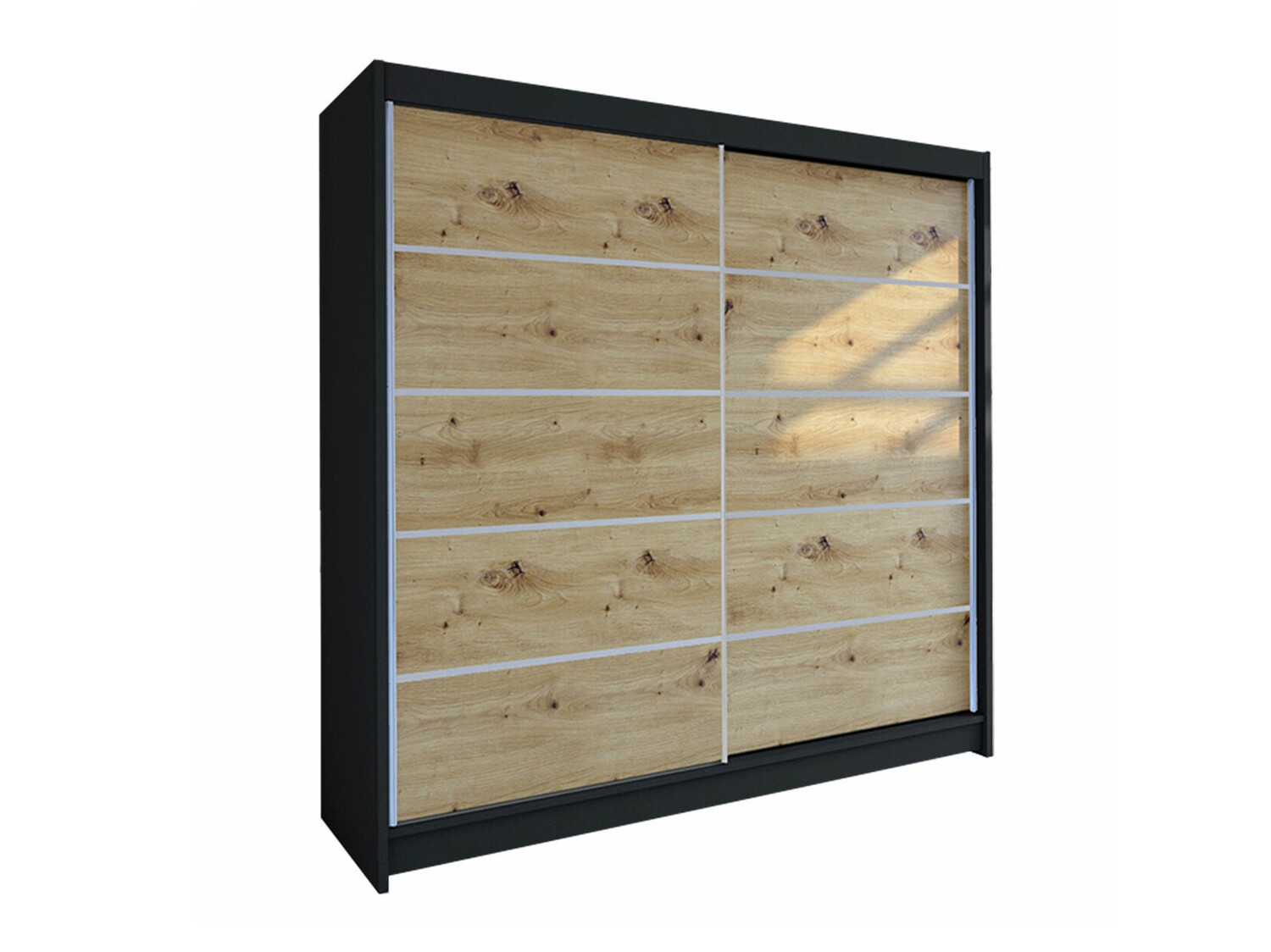 Armoire Closico Cavaris IV (Noir + Chêne Artisan)