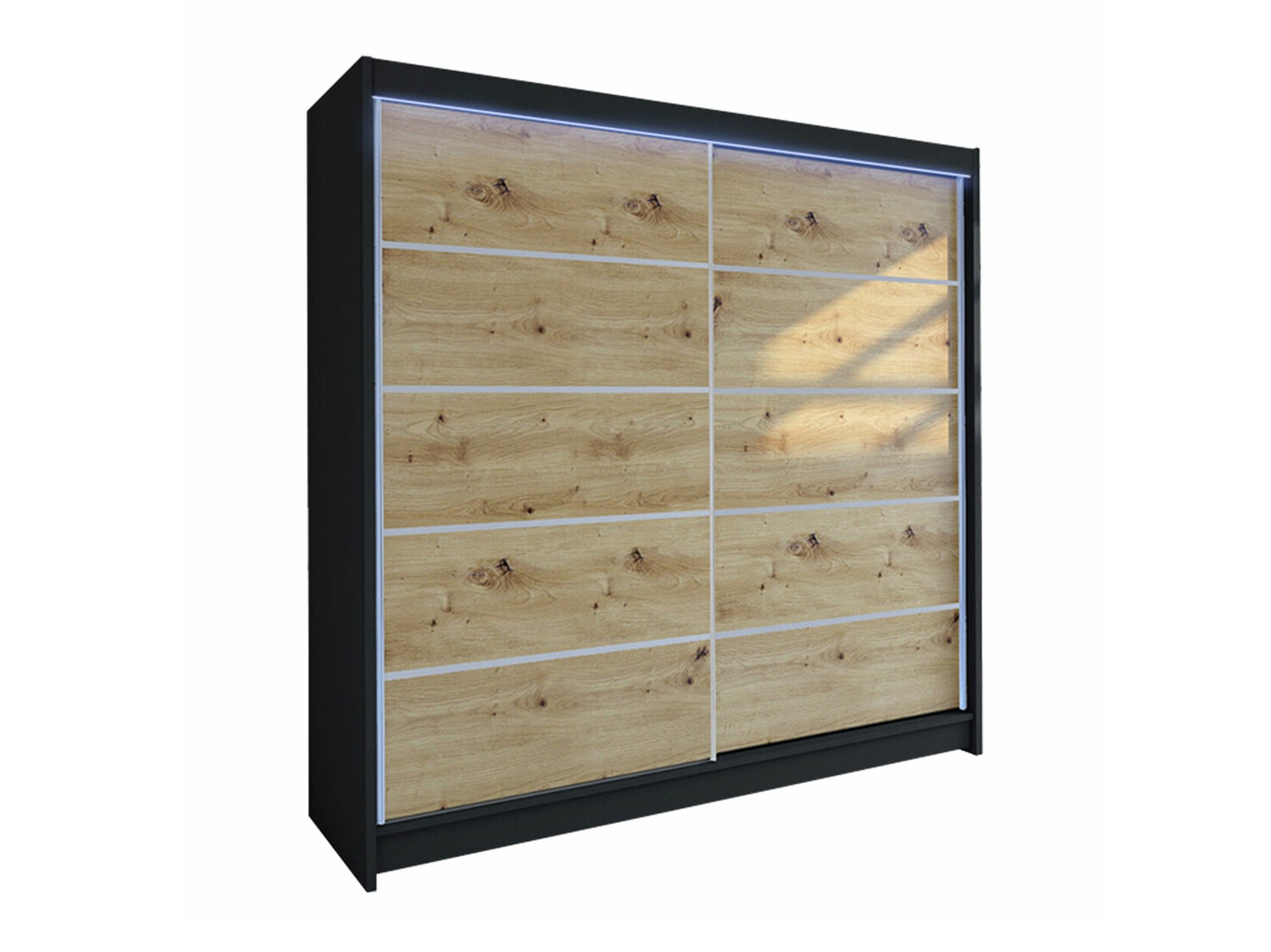 Armoire Closico Cavaris IV (Noir + Chêne Artisan)