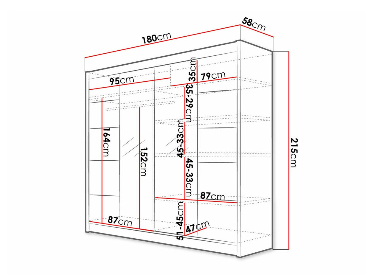 Armoire Closico Cavaris V (Blanc + Chêne Artisan)