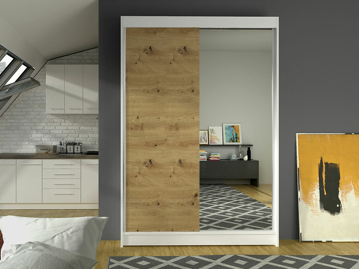 Armoire Closico Salvor I (Blanc + Chêne Artisan)